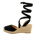 thumbnail image 3 of Fashion Thirsty Womens Ladies Low Wedge Heel Espadrilles With Lace up Detail Sandals, 3 of 5