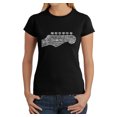 thumbnail image 1 of LA Pop Art Women's Word Art T-Shirt - Guitar Head, 1 of 2