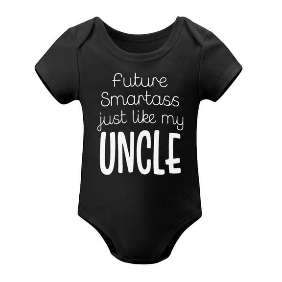 Future Smartass Like My Uncle - Baby Clothes - Funny Newborn Bodysuit Outfits for Boys And Girls Black-style 6months