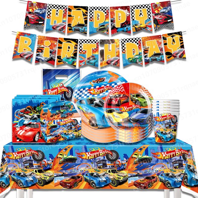 Mantel decorativo para fiesta de cumpleaños, plato de plástico, taza, Baby Shower, recuerdos para niños, coches de dibujos animados de Anime, suministros para fiestas