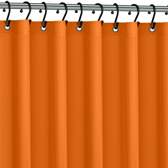 Elaine Karen Vinyl Shower Curtain Liner Premium PVC-Free Shower Liner, 72"W x 72"H (Orange)