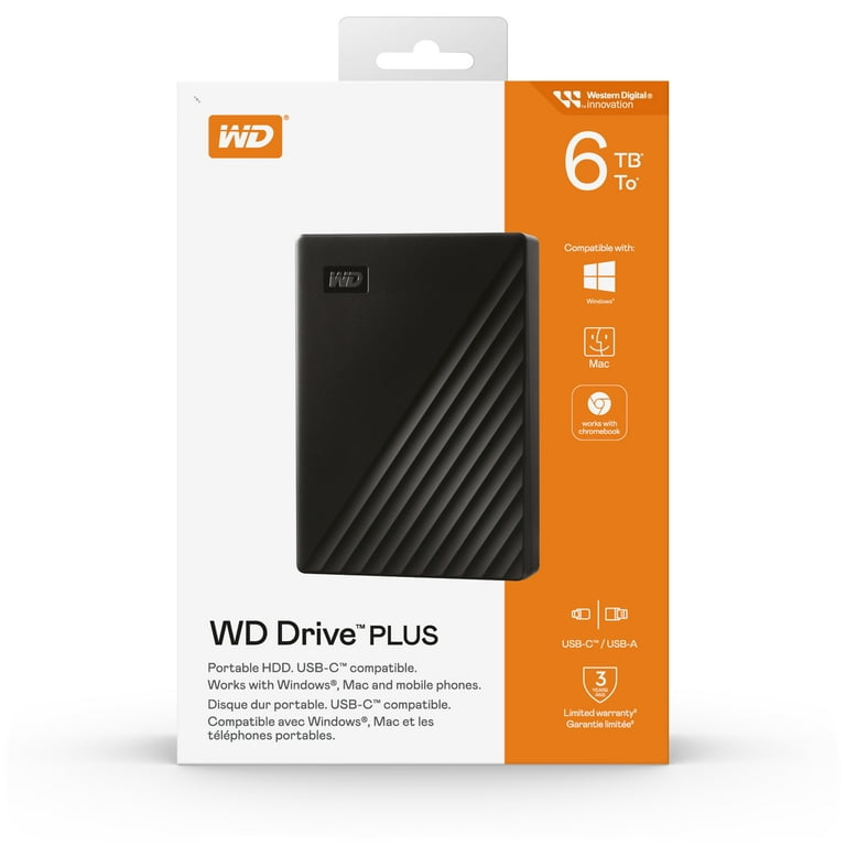 WD Drive PLUS 6TB External Portable Hard Drive - Walmart.com