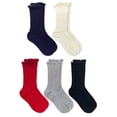 thumbnail image 3 of Jefferies Socks Girls Ruffle Seamless Cotton Turn Cuff Crew Ankle Socks 5 Pair, 3 of 5