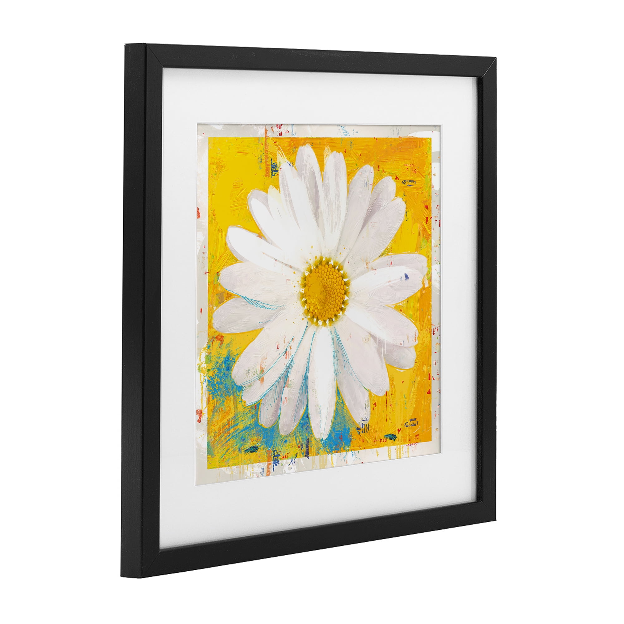 Stupell Industries Violet's Daisy on Yellow Black Framed Print Under Glass, design by Porter Hastings