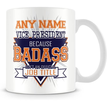 

Vice President Mug - Badass Personalised Cup - Customise with Name - Pink
