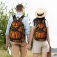 thumbnail image 4 of Xecao Autumn Pumpkin Leaves for Canvas College Laptop Backpack, a Durable Rucksack for Both Men and Women, ideal for travel, school, and daily use Bag-Medium, 4 of 5