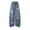 C591 Blue, variant on CONZONE Denim Pants for Little Girls Straight Leg Girls Jeans with Bow Elastic Waist Baggy Fall Trousers with Pockets Size 5-6 Years