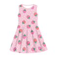 thumbnail image 2 of Renewold Strawberry Girls Tank Top Dress Pink Sleeveless Sundress for Teens Elasitc Waisted Tank Mini Dress for 7-8 Years Casual Party Princess Dresses, 2 of 5