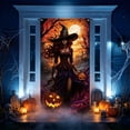 thumbnail image 4 of Halloween Decorations Door Cover,35.4x70.8 Inch Spooky Ghost Horror Doorway Curtains Door Covers Banners Decor,Perfect for Entryway Layout,Festival Scene Setting,Orange, 4 of 6