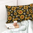 thumbnail image 4 of Honeii Sunflowers And Bww Print Pillow Cases,Plush Throw Pillow Covers,Decorative Pillowcase for Sofa, Couch, Living Room-16"x24", 4 of 6