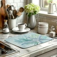 thumbnail image 6 of Summer Coastal Dish Drying Mat for Kitchen Counter Nautical Beach Starfish Coral Dish Drying Pad Ocean Teal Blue Dish Mat Absorbent Microfiber Dishes Drainer Mats 16"x18", 6 of 7