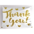 thumbnail image 1 of Thank You Pillow Sham, Repeating Hearts Love Joined Handwriting Text Calligraphy Thankful, Decorative Standard King Size Printed Pillowcase, 36" X 20", Pale Earth Yellow White, by Ambesonne, 1 of 2