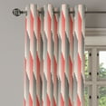 thumbnail image 2 of Ambesonne Abstract Grommet Curtain, Retro Bicolor Striped, 50" x 96", Grey and Scarlet, 2 of 6