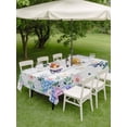 thumbnail image 4 of Outdoor Tablecloth with Umbrella Hole for Patio/Picnic/Party/Camping, Watercolor Flowers Waterproof Table Cloth Rectangle Table Cover Washable, Spring Butterflies Floral Gray Wood (52"x 70"), 4 of 8