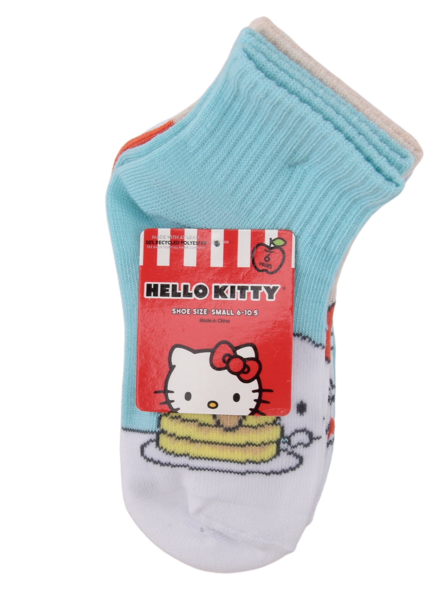 Hello Kitty Girls 6-pack Ankle Socks, Sizes S-L