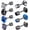 A-Black Colorful CZ, variant on 4 Pairs Titanium Screw Back Surgical Stainless Steel Earrings for Women Men,Rainbow 5A Cubic Zirconia Studs Double Side Earrings Piercing Sleeper Jewelry 6mm