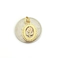 thumbnail image 5 of 14k tri color solid Gold oval rose flower Pendant charm fine gift jewelry 1.1g, 5 of 10
