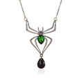 thumbnail image 2 of Collar de araña vintage con colgante de araña de cristal para Halloween, joyería de animales reptiles para mujer, 2 of 5