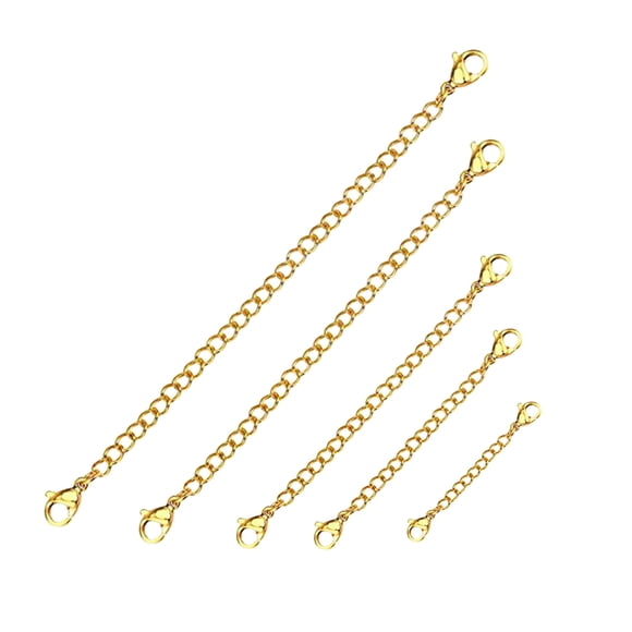 EeaseMX piezas de cadena de extensión de collar con hebilla de langosta de acero inoxidable con cierre de langosta en ambos extremos para hacer joyas DIY