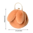 thumbnail image 2 of Daolelai Plush Bunny Bag Women's Diagonal Korean Style Cute Hand-Held Furry Bag Autumn and Winter New Rabbit Ear Clip Bag, 2 of 2