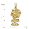 thumbnail image 2 of 14k Gold St. Martin Palm Tree 2-d Charm 24.1x12mm Wide 2mm Thick Pendant Necklace for Women, 2 of 2
