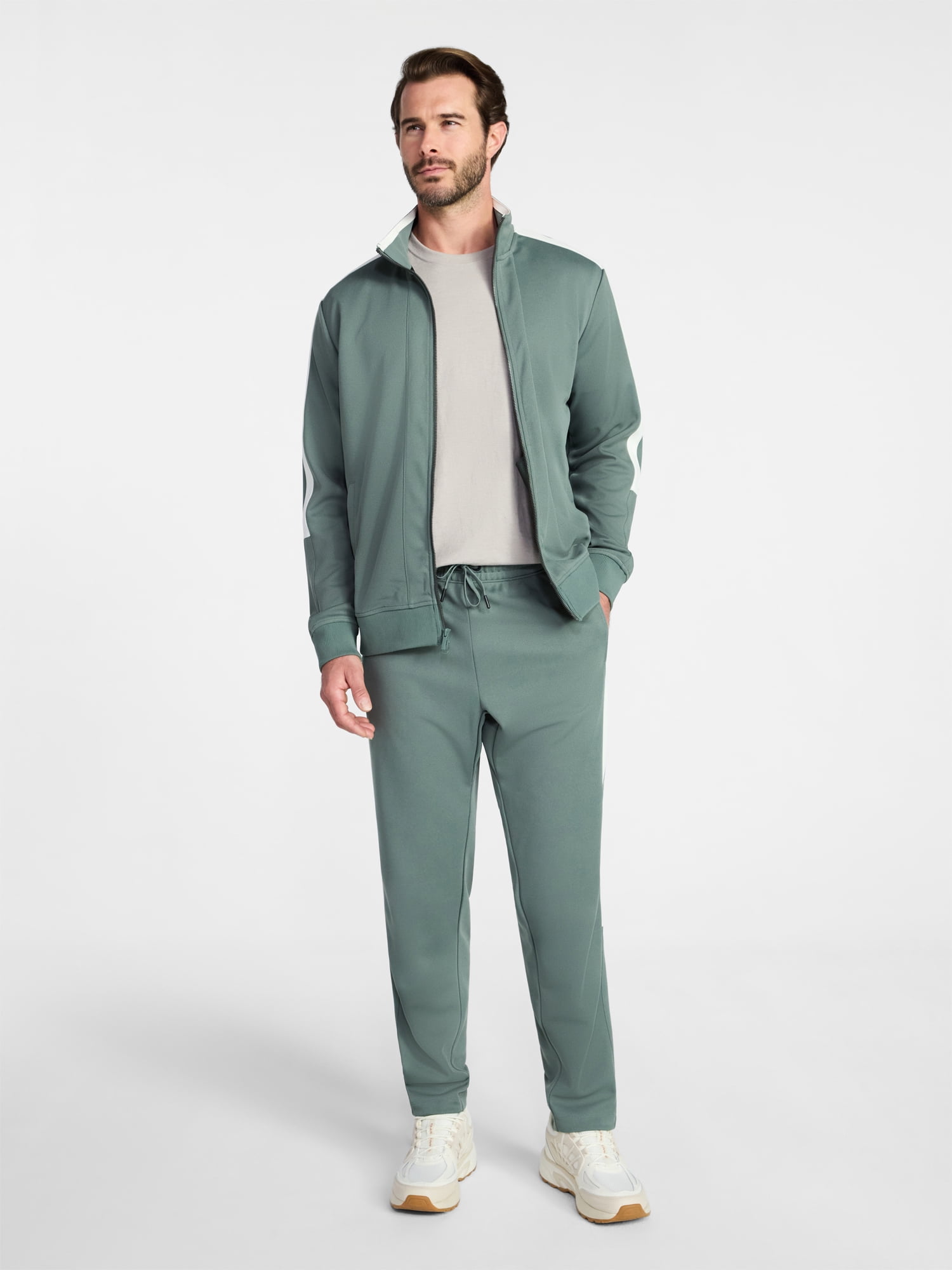 Athletic Works Men's and Big Men's Tricot Track Pants with Side Stripes, Sizes S-3XLT