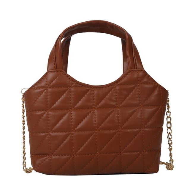 Bolso bandolera para mujer PU cuero acolchado Casual cadena señoras monedero (marrón) Likrtyny Para Estrenar