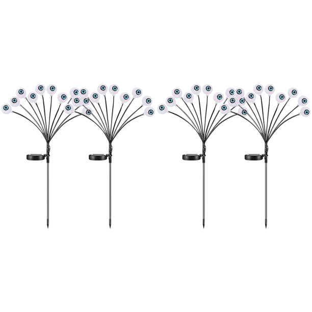 Luces Globo Ocular Miedo Solares para Exteriores Halloween Impermeables (10 LED) Color Verde 2 Uds.