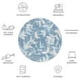 thumbnail image 5 of SAFAVIEH Courtyard Colton Botanical Indoor/Outdoor Area Rug, Navy/Blue, 6'7" x 6'7" Round, 5 of 9