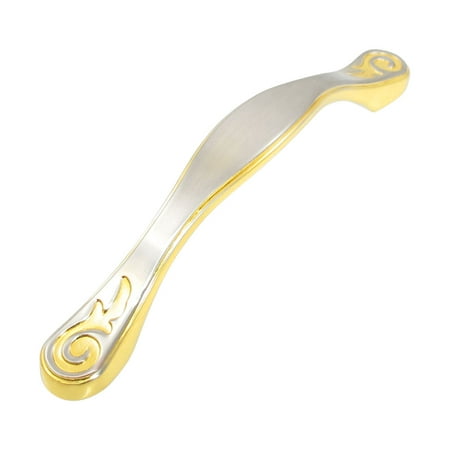 Door Handles Golf - Unique Bargains 3.8mm Thread Mount Gold Silver Tone Metal Cabinet Door Pull Handle 12.5cm