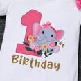 thumbnail image 5 of IBTOM CASTLE Baby Girl Cake Smash 1st Birthday Elephant Onesie Party Outfit Princess Romper+Tutu Skirt+Headband Photo Props Clothes 1 Year Hot Pink, 5 of 8