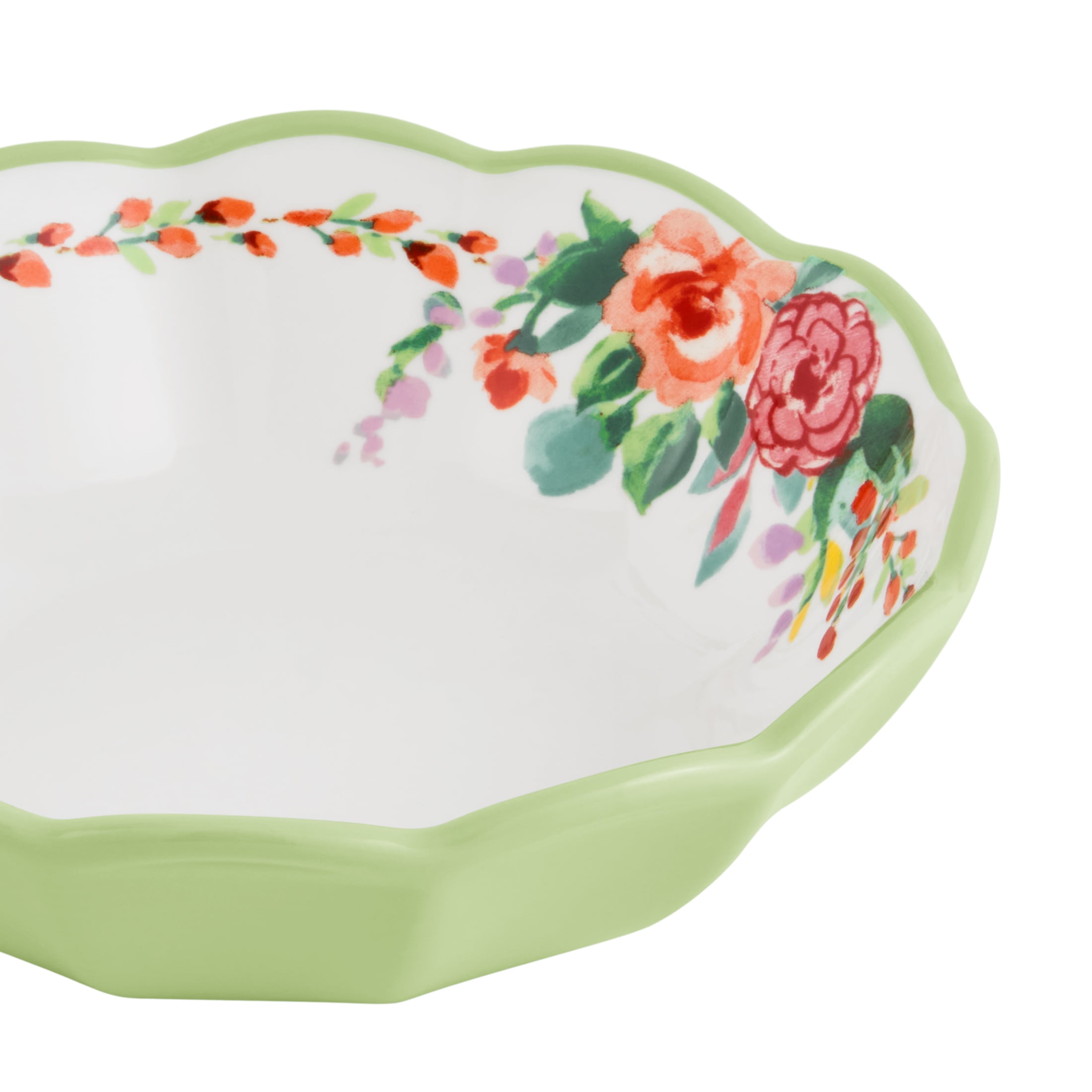The Pioneer Woman Painted Meadows Green Floral Cereal Bowl, 7.27 in