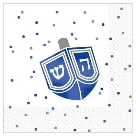 Amscan Premium Hanukkah 2-Ply Blue Napkins, 16 Count