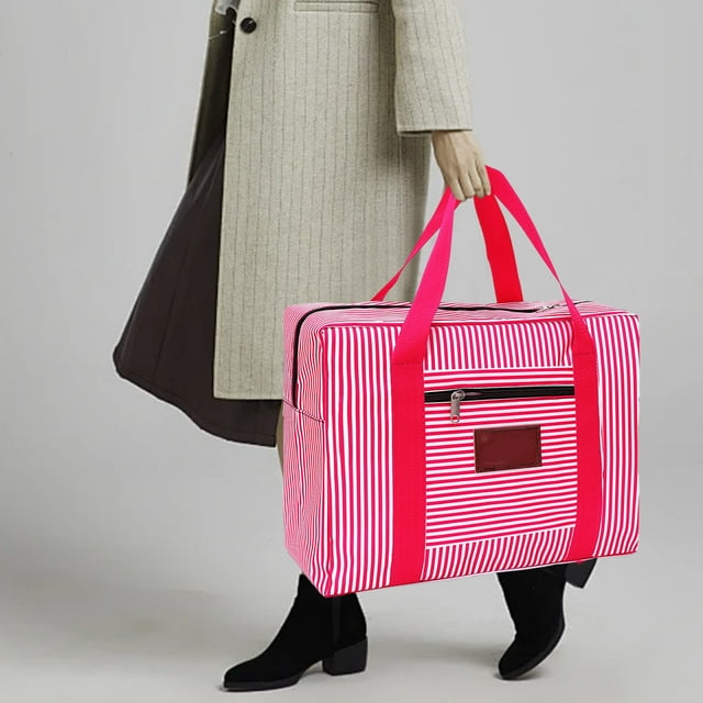Grand Sac de Rangement en Tissu pour Couette, Organisateur de Voyage Étanche, Facile à Ranger, à Transporter, Robuste, Pliable, pour Camping, Randonnée, Rangement, Capacité de 50 L, PENDANE, Rouge