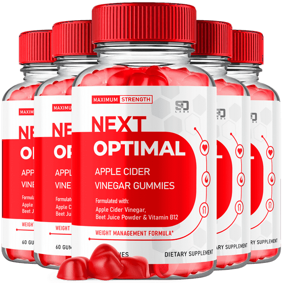 Next Optimal ACV Gummies Advanced Apple Cider Vinegar Supplement 5 Pack