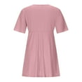 thumbnail image 4 of Bigersell Robes de Cocktail Grande Taille pour Femmes Col en V Mode Décontractée Chandail à Enfiler Manches Courtes Couleur Ample Taille Mi-Haute Robe Robes de Cocktail pour Femmes Grande Taille, Style 13192, Rose G, 4 of 4