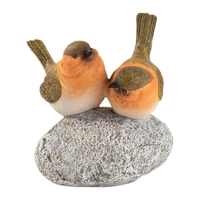 Estatua de pájaros con decoración de escultura de resina de piedra Amigos de regalo Cañas de regalo de pájaros Ornamento para el jardín del balcón del 95x9x12cm
