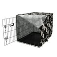 thumbnail image 3 of Flower Dog Crate Cover, Monochrome Style Botanical Art Blooming Floral Pattern with Peonies, Easy to Use Pet Kennel Cover Small Dogs Puppies Kittens, 7 Sizes, Charcoal Grey and White, by Ambesonne, 3 of 6