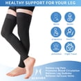 thumbnail image 6 of Hehanda Footless Compression Socks for Women & Men(M-4XL), 20-30 mmHg Thigh High with Non-Slide Silicone Dot Band for Swelling and Varicose Veins, 6 of 8