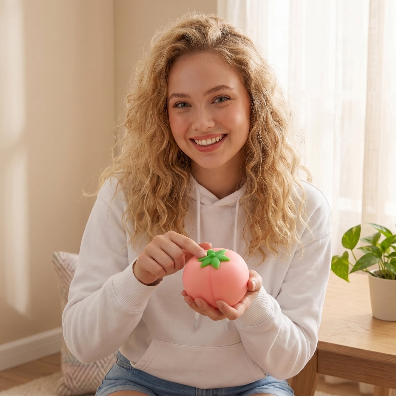 Squeezy Peach Squishy Toy, Ultra-Soft Slow Rising Pink Squeeze  Peach , Stress Relief & Anxiety Fidget Toy for Party Favor Gift