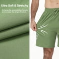 thumbnail image 6 of Zehisen Men's Athletic Shorts Zipper Pockets Quick Dry Lightweight Workout Running Basketball Shorts Green 2XL, 6 of 7