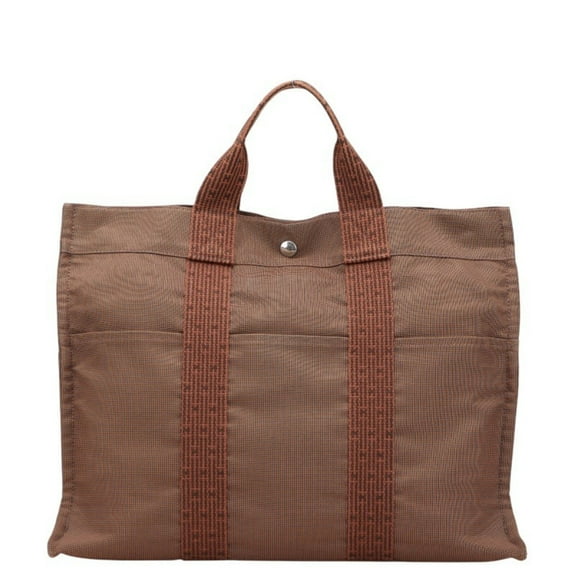 Pre-Owned Hermès Air Line Tote MM Bag Handbag Brown Canvas Women's HERMES (Good)