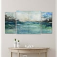 Wild Sea Abstract Canvas Wall Art, 3Piece Coastal Seascape Blue and