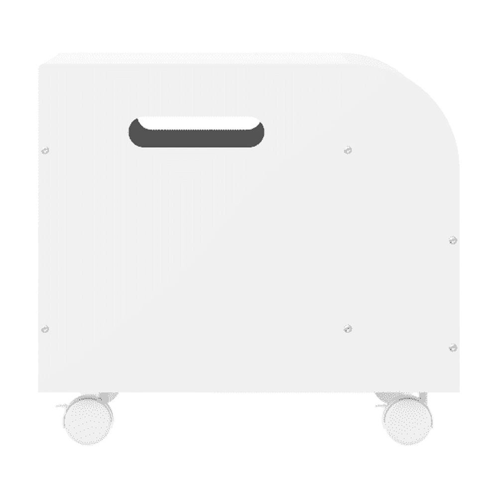 Tcbosik Kids Wooden Toy Box with Universal Wheels, Toy Storage Chest with Bookshelf, Flip-Top Lid and Safety Hinge, 23.6"L Toddler Toy Storage Bench for Nursery Bedroom Playroom, White