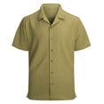 thumbnail image 2 of TAGOLD Mens Summer Short Sleeve Turndown collar Blouse & Shirt Solid Color Crepe Linen Pocket Beach Top, 2 of 4