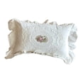 thumbnail image 4 of Cojín decorativo, cojín de cama, elegante, hecho a mano, rústico, estilo granja francés, estampado floral bohemio, cojín con volantes para sofá, silló rectángulo, 4 of 8