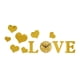 thumbnail image 1 of Pegatina de reloj de pared con forma de corazón de amor, silenciosa, resistente, fácil de instalar, calcomanía artística para reloj de pared Oro, 1 of 9