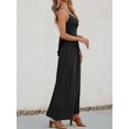 thumbnail image 4 of Vestido largo CUPSHE con cuello en V, sin mangas, largo y retorcido, rayón negro, 4 of 9