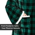 thumbnail image 5 of Catalonia Sherpa Wearable Blanket with Sleeves & Foot Pockets for Adult Women Men, Comfy Snuggle Wrap Sleeved Throw Blanket Robe, Gift Idea, Green Checker, 75" x 53", 5 of 7