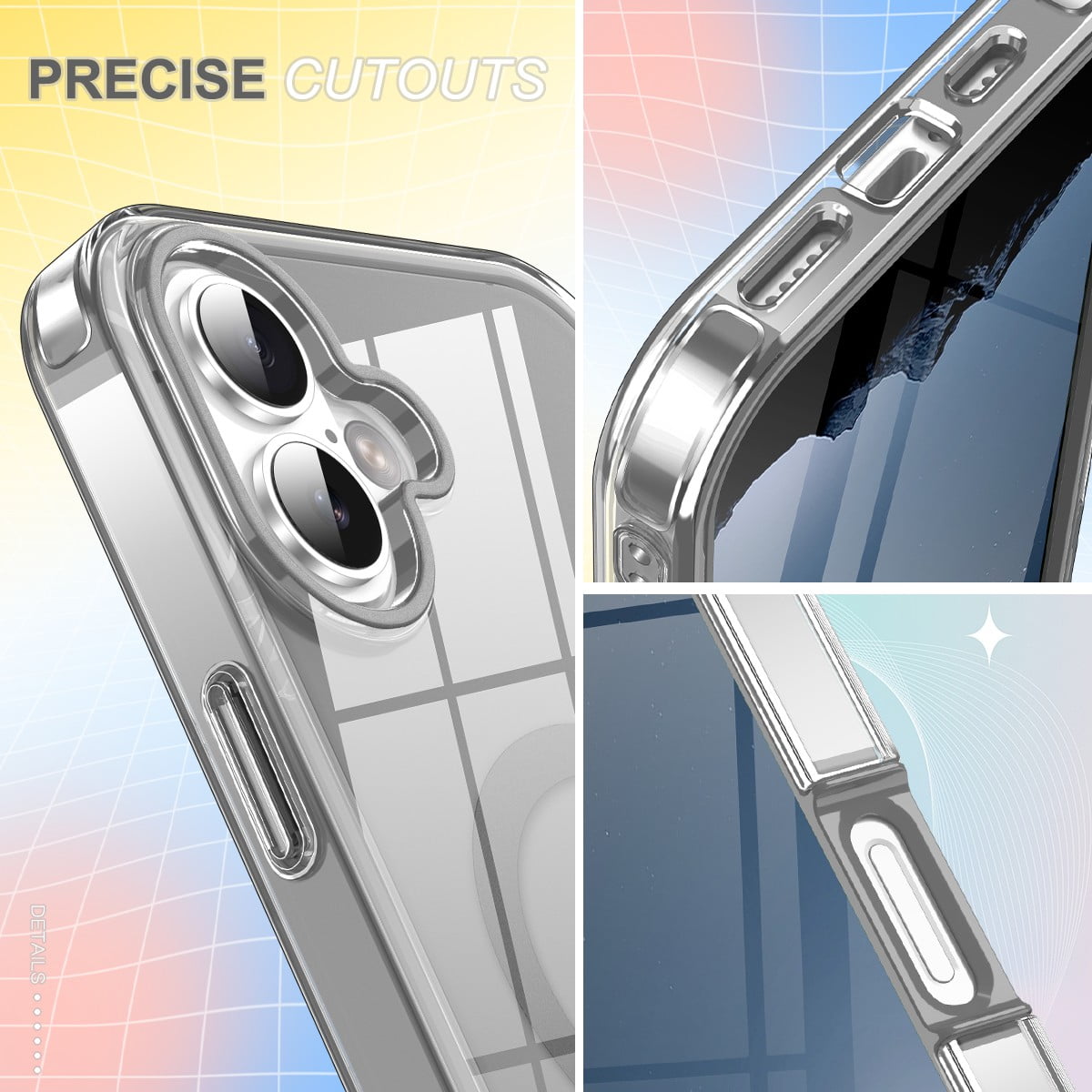 JETeacka Magnetic for iPhone 17 Case 6.3" Full-Body Phone Case Built-in Screen Protector Compatible with Mag-Safe Drop Proof, Clear Black